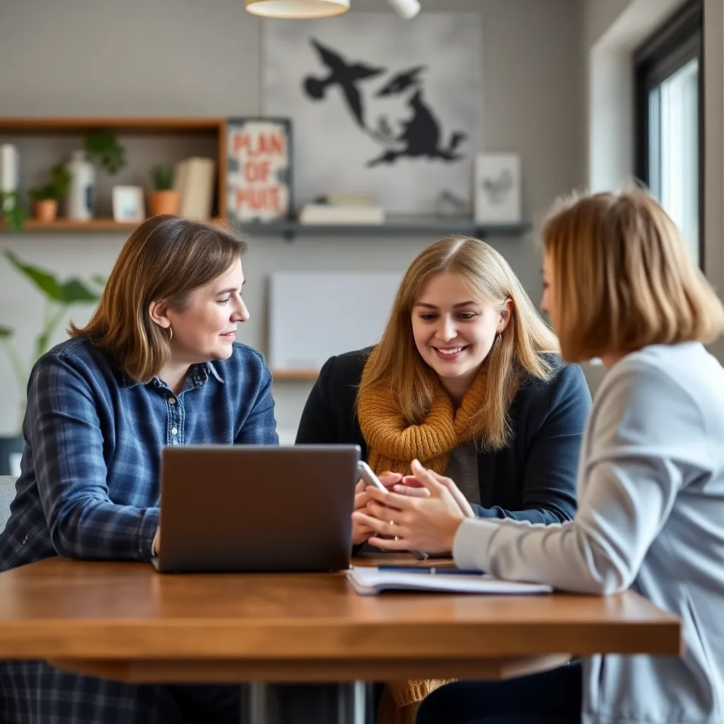 Familie die met een financieel adviseur hun toekomstplannen bespreekt