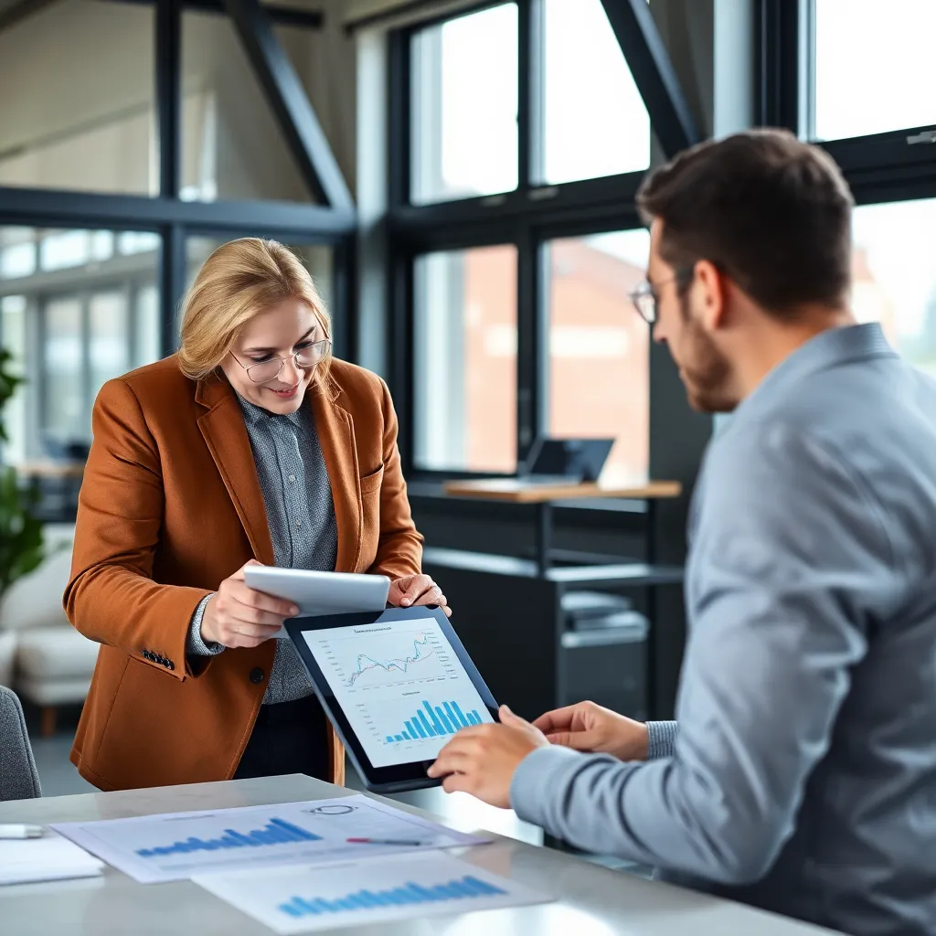 Professionele vermogensbeheerder die een gepersonaliseerde portefeuillestrategie presenteert