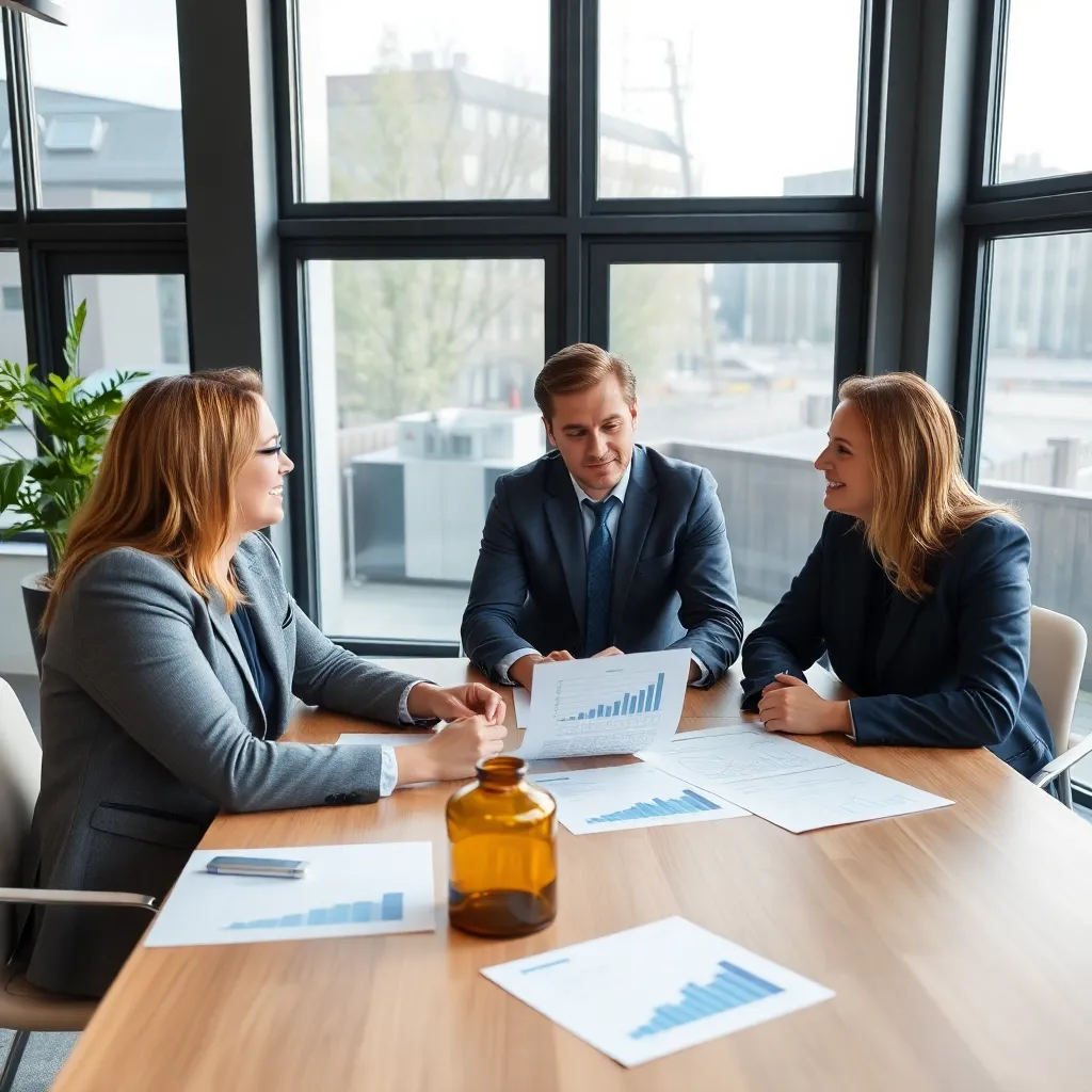 Moderne grafiek die beleggingsrendement en risicospreiding visualiseert