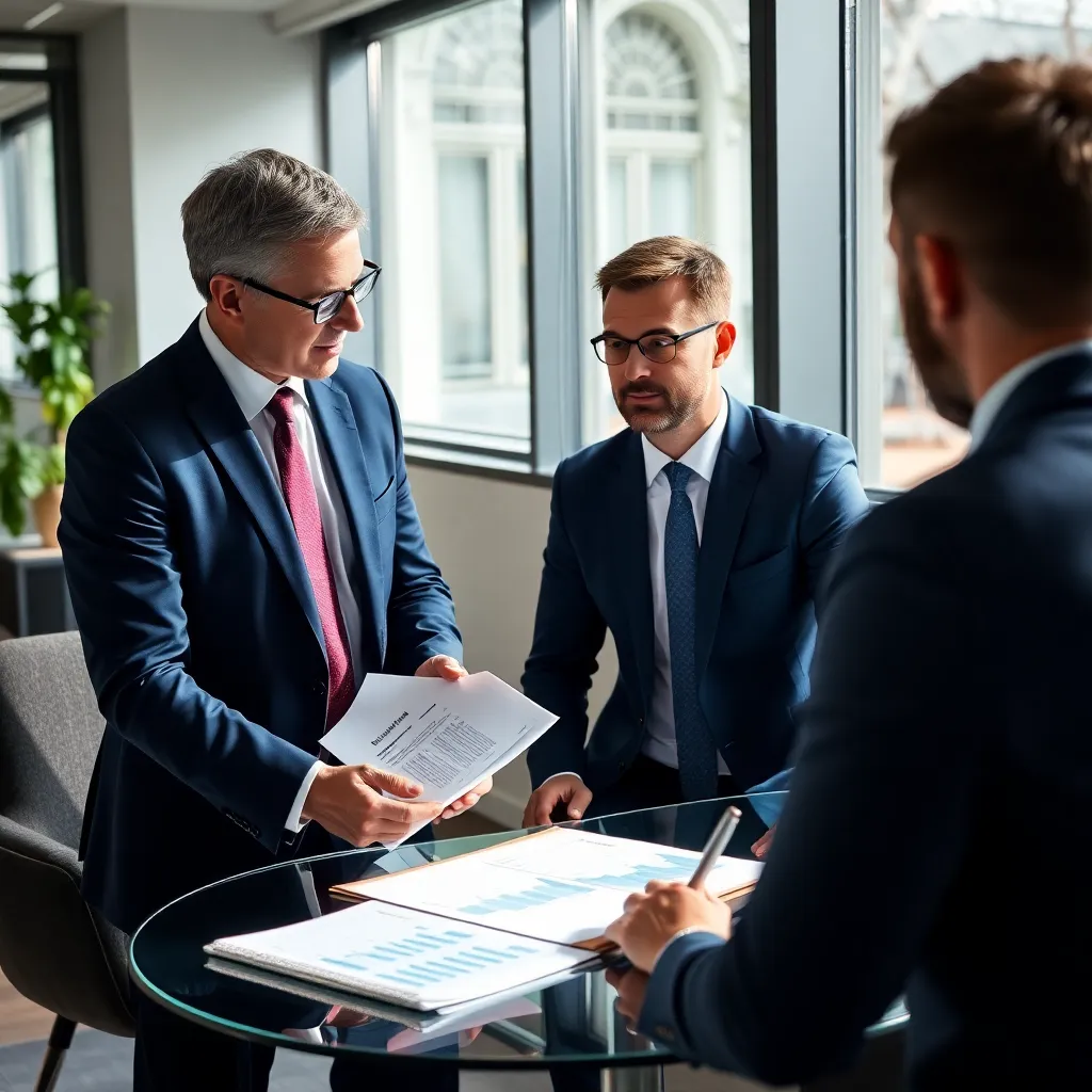 Professionele financieel adviseur die een vermogensplan uitlegt aan een Nederlandse cliënt